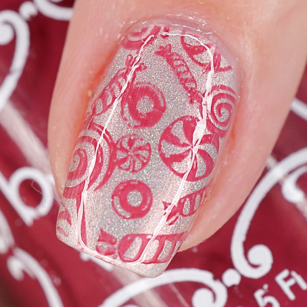 Peppermint Candy Stamped Nails