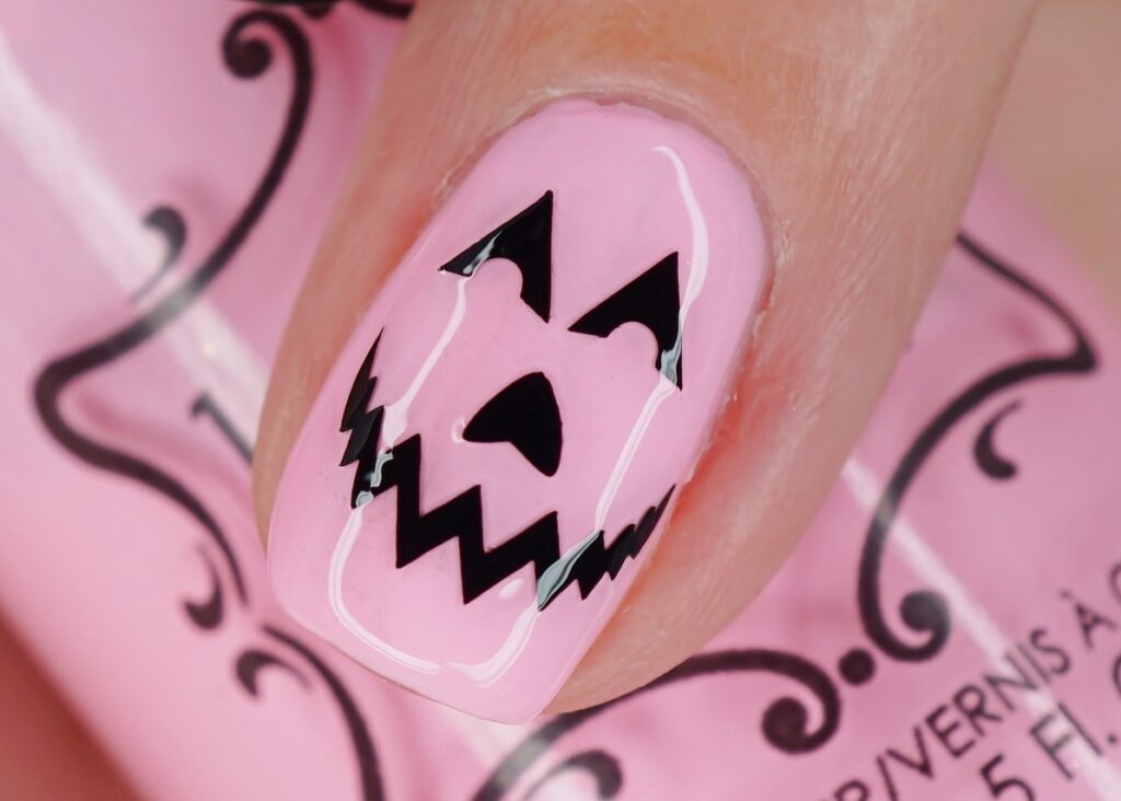 Pink Blood Drip & Pumpkin Nails
